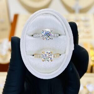2.64ctw Moissanite Hidden Halo Pavé Engagement Ring